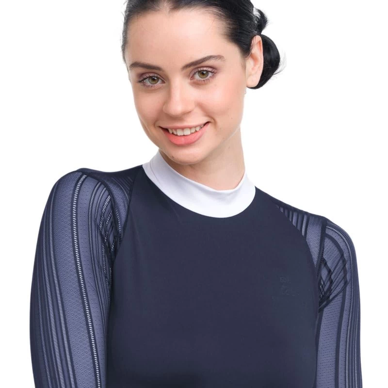 Cavalliera Women's Contessa Long Sleeve Show Shirt - Navy Blue 4 Cavalliera Women's Contessa Long Sleeve Show Shirt - Navy Blue - Image 2