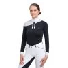 Cavalliera Women's High Performance Long Sleeve Oval Show Shirt - Black/Grey -Equestrian Equipment 559037 800 800