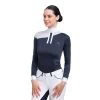 Cavalliera Women's High Performance Long Sleeve Oval Show Shirt - Navy Blue/Grey 1 Cavalliera Women's High Performance Long Sleeve Oval Show Shirt - Navy Blue/Grey -Equestrian Equipment 559070 800 800