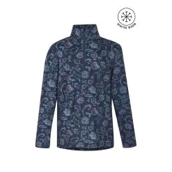 Kerrits Kids' Up Tempo Fleece Tech Top - Admiral Winter Bloom