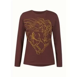 EQL Women's Windy Horse Long Sleeve T-Shirt - Mahogany