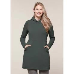 EQL Women's Weekender Fleece Hoodie Dress - Spruce 9 EQL Women's Weekender Fleece Hoodie Dress - Spruce -Equestrian Equipment 582353 800 800
