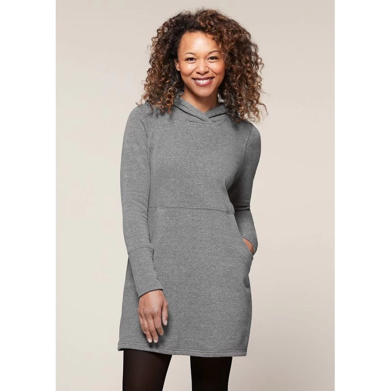EQL Women's Weekender Fleece Hoodie Dress - Heather Grey 4 EQL Women's Weekender Fleece Hoodie Dress - Heather Grey - Image 2