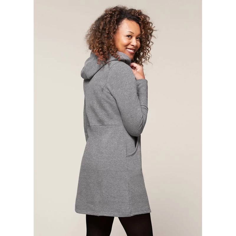 EQL Women's Weekender Fleece Hoodie Dress - Heather Grey 5 EQL Women's Weekender Fleece Hoodie Dress - Heather Grey - Image 3