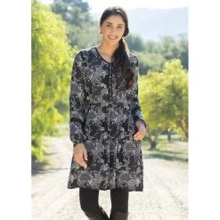 EQL Women's Ecovero Boheme Tunic Dress - Black Patchwork Paisley -Equestrian Equipment 582617 800 800