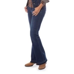 EQL Women's In Motion Bootcut Jean W/Raw Hem - Midnight Wash -Equestrian Equipment 584675 800 800