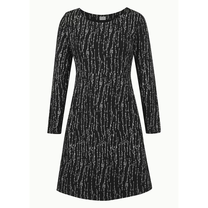 EQL Women's Inspired Scoop Neck Long Sleeve Dress - Black Horseshoe Branches 3 EQL Women's Inspired Scoop Neck Long Sleeve Dress - Black Horseshoe Branches