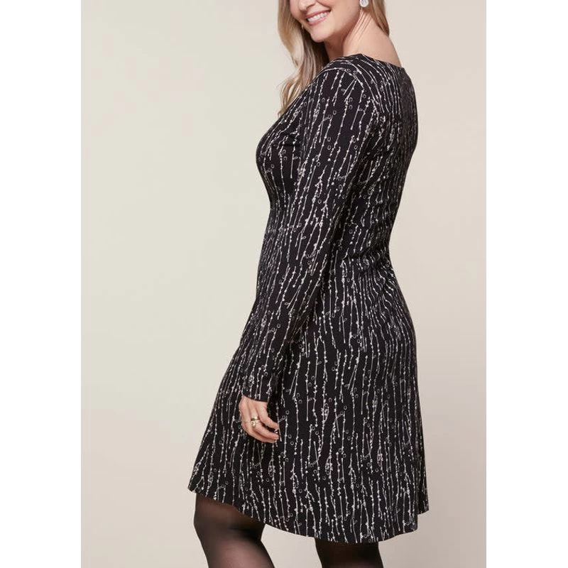 EQL Women's Inspired Scoop Neck Long Sleeve Dress - Black Horseshoe Branches 5 EQL Women's Inspired Scoop Neck Long Sleeve Dress - Black Horseshoe Branches - Image 3