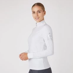 Horze Women's Iris Training And Show Shirt - White -Equestrian Equipment 590912 800 800