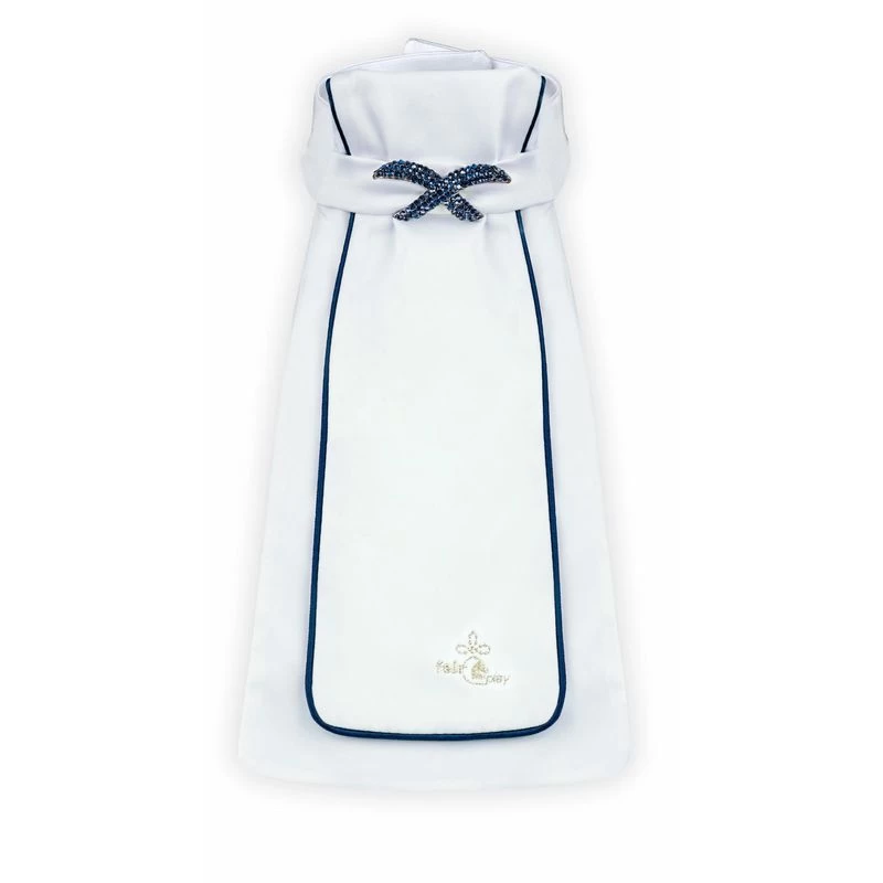 Fair Play Luxy Ready Tied Stock Tie - White/Navy 3 Fair Play Luxy Ready Tied Stock Tie - White/Navy