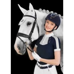 Fair Play Women's Lorella Short Sleeve Competition Shirt - Black/White -Equestrian Equipment 594377 800 800