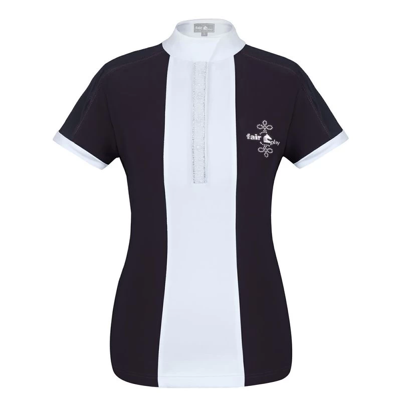 Fair Play Women's Claire Pearl Short Sleeve Competition Shirt - Black/White 3 Fair Play Women's Claire Pearl Short Sleeve Competition Shirt - Black/White