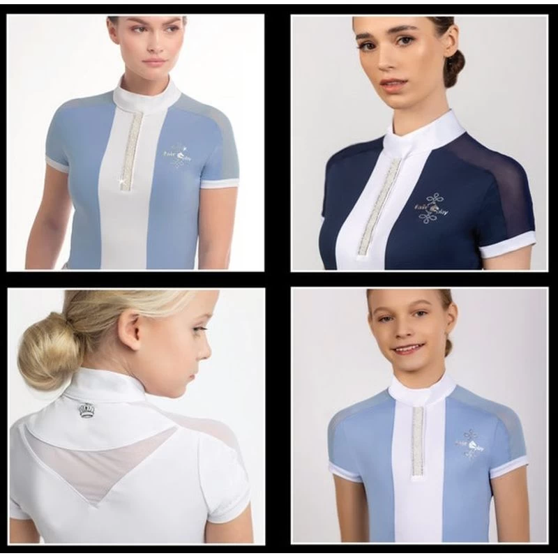 Fair Play Women's Claire Pearl Short Sleeve Competition Shirt - Blue 6 Fair Play Women's Claire Pearl Short Sleeve Competition Shirt - Blue - Image 4