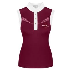 Fair Play Women's Cecile Rose Gold Sleeveless Competition Shirt - Burgundy