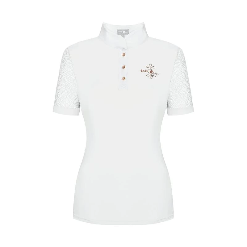 Fair Play Women's Cecile Rose Gold Short Sleeve Competition Shirt - White 3 Fair Play Women's Cecile Rose Gold Short Sleeve Competition Shirt - White