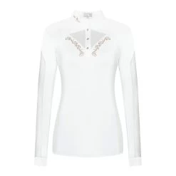 Fair Play Women's Cathrine Rose Gold Long Sleeve Competition Shirt - White
