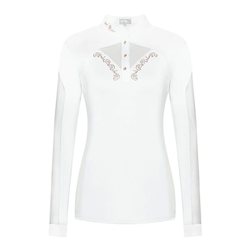 Fair Play Women's Cathrine Rose Gold Long Sleeve Competition Shirt - White 3 Fair Play Women's Cathrine Rose Gold Long Sleeve Competition Shirt - White