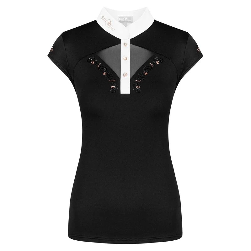 Fair Play Women's Cathrine Rose Gold Sleeveless Competion Shirt - Black 3 Fair Play Women's Cathrine Rose Gold Sleeveless Competion Shirt - Black