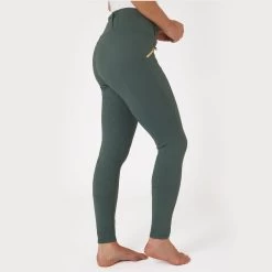 Horze Women's Rosie Full Seat Tights W/Rose Gold Zippers - Green 10 Horze Women's Rosie Full Seat Tights W/Rose Gold Zippers - Green -Equestrian Equipment 599891 800 800