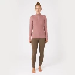 B Vertigo Women's Ruth Knitted 1/4 Zip Sweater - Old Rose -Equestrian Equipment 600984 800 800