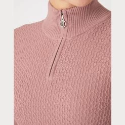 B Vertigo Women's Ruth Knitted 1/4 Zip Sweater - Old Rose -Equestrian Equipment 600985 800 800