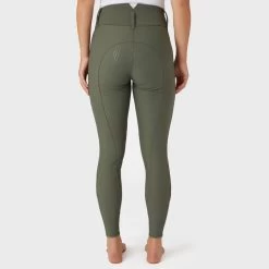 Horze Women's Indira Full Seat Breeches - Beetle Khaki Green -Equestrian Equipment 601318 800 800