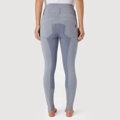 Horze Women's Tara High Waist Breeches Leather Full Seat - Tradewinds Grey 8 Horze Women's Tara High Waist Breeches Leather Full Seat - Tradewinds Grey -Equestrian Equipment 601863 800 800