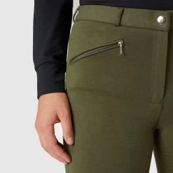 Horze Women's Active Full Seat Breeches - Beetle Khaki Green -Equestrian Equipment 602025 800 800