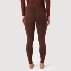 Horze Women's Active Winter Silicone Full Seat Tights W/ Phone Pockets - Rum Raisin Brown -Equestrian Equipment 602163 800 800