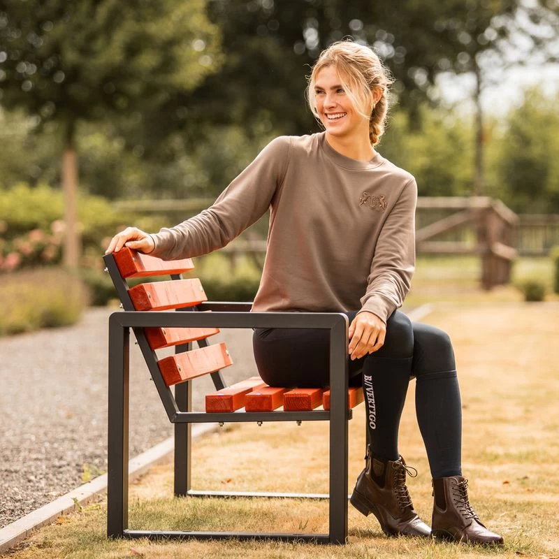 Horze Women's Erica Bamboo Sweatshirt - Shiitake Beige 3 Horze Women's Erica Bamboo Sweatshirt - Shiitake Beige