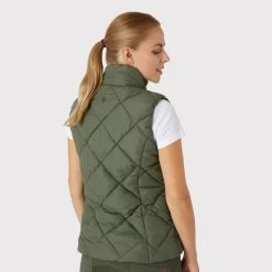 Horze Women's Carola Padded Vest - Beetle Khaki Green 6 Horze Women's Carola Padded Vest - Beetle Khaki Green -Equestrian Equipment 602519 800 800