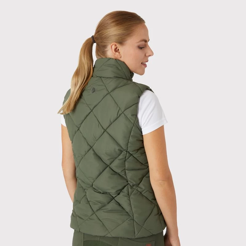 Horze Women's Carola Padded Vest - Beetle Khaki Green 4 Horze Women's Carola Padded Vest - Beetle Khaki Green - Image 2