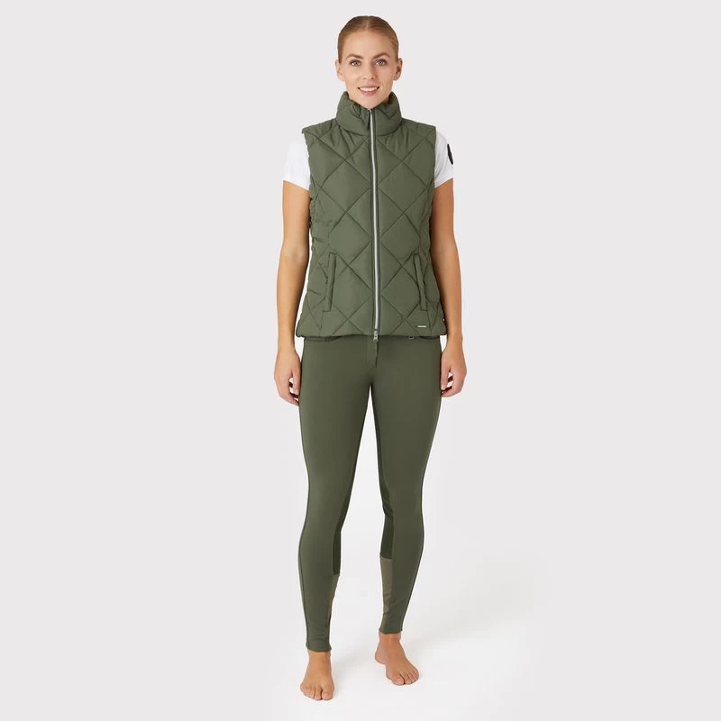 Horze Women's Carola Padded Vest - Beetle Khaki Green 5 Horze Women's Carola Padded Vest - Beetle Khaki Green - Image 3