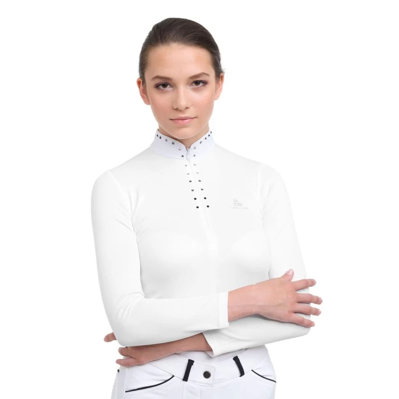 Cavalliera Women's Diva Long Sleeve Show Shirt - Off White 4 Cavalliera Women's Diva Long Sleeve Show Shirt - Off White - Image 2