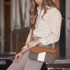 Oughton Vintage Canvas Paddock Crossbody - Timeless Taupe/Caramel -Equestrian Equipment 603832 800 800