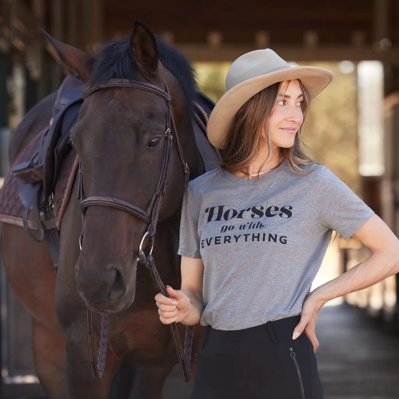 Oughton Women's Horses Go With Everything Tee - Dapple Grey 4 Oughton Women's Horses Go With Everything Tee - Dapple Grey - Image 2