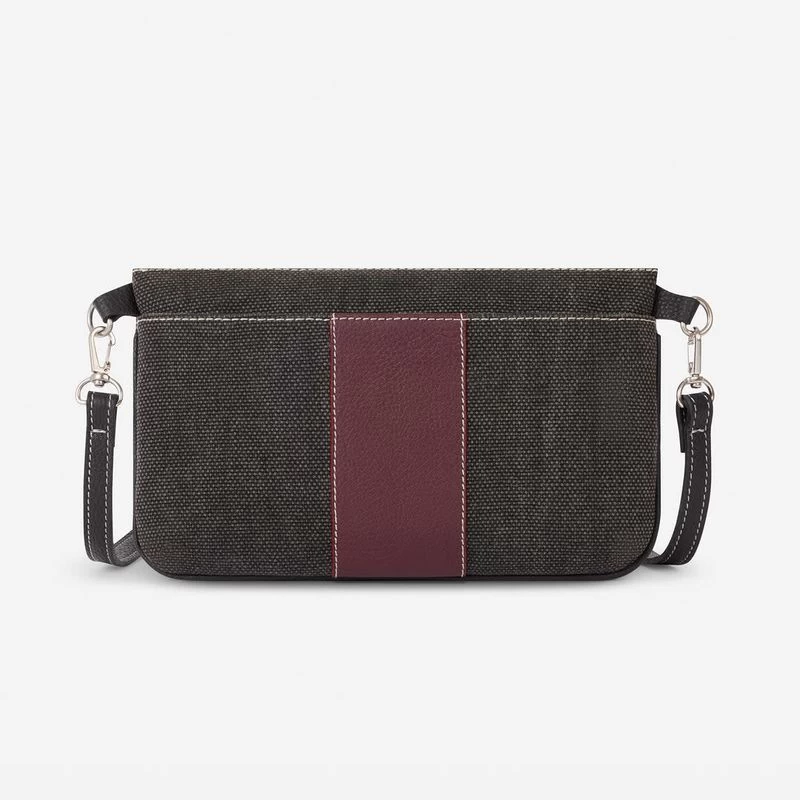 Oughton Vintage Canvas Paddock Crossbody - Graphite/Bordeaux 7 Oughton Vintage Canvas Paddock Crossbody - Graphite/Bordeaux - Image 5