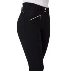 Horze Women's High Waist Full Seat Breeches W/Crystals - Black -Equestrian Equipment 607977 800 800