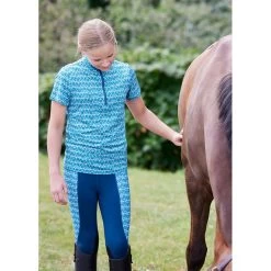 Kerrits Kids' Always Cool Print Ice Fil Short Sleeve Shirt - Peacock Iron Bouquet 8 Kerrits Kids' Always Cool Print Ice Fil Short Sleeve Shirt - Peacock Iron Bouquet -Equestrian Equipment 609108 800 800