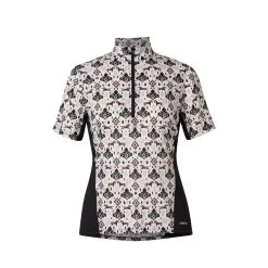 Kerrits Women's Always Cool Print Ice Fil Short Sleeve Shirt - Tan Painted Horse/Black