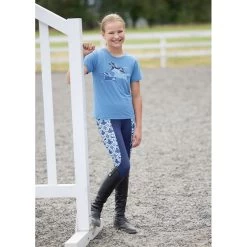 Kerrits Kids' Knee Patch Performance Tights - Ink/Ink Painted Horse -Equestrian Equipment 610038 800 800