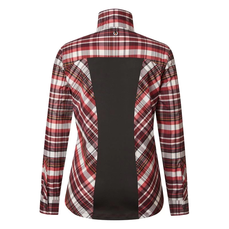 Kerrits Women's Triple Chill Sun Shirt - Sangria Plaid 4 Kerrits Women's Triple Chill Sun Shirt - Sangria Plaid - Image 2