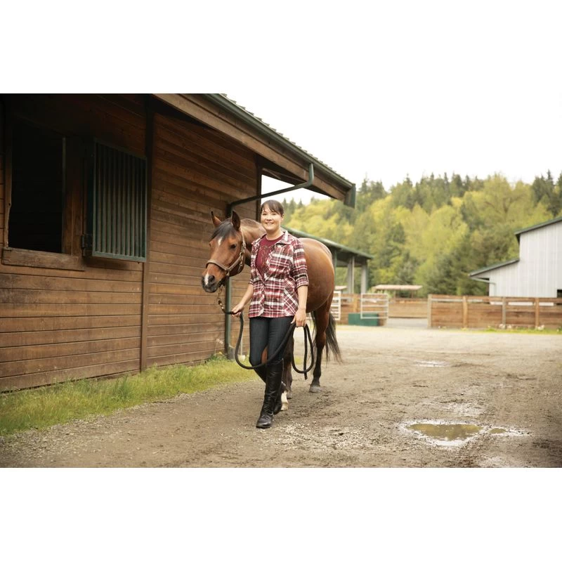 Kerrits Women's Triple Chill Sun Shirt - Sangria Plaid 6 Kerrits Women's Triple Chill Sun Shirt - Sangria Plaid - Image 4