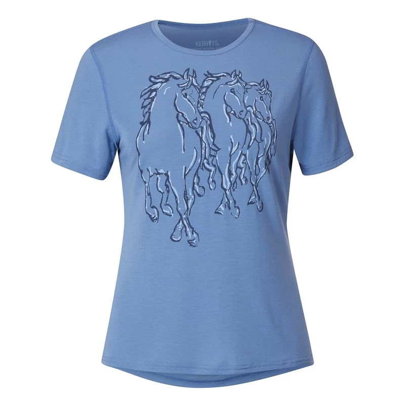 Kerrits Women's Dancing Horses Tee - Lake 3 Kerrits Women's Dancing Horses Tee - Lake