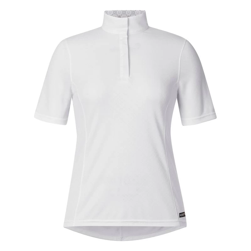Kerrits Women's Encore Short Sleeve Show Shirt - White/Lucky Diamond 3 Kerrits Women's Encore Short Sleeve Show Shirt - White/Lucky Diamond