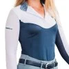Romfh Women's Infinity Long Sleeve Show Shirt - Navy/White 1 Romfh Women's Infinity Long Sleeve Show Shirt - Navy/White -Equestrian Equipment 615360 800 800