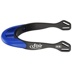 Herm Sprenger 25mm Rounded Neck Fairrider Spurs - Black Aluminum/Blue