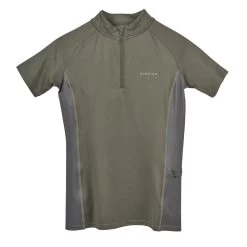 Shires Aubrion Kids' Revive Short Sleeve Sun Shirt - Olive