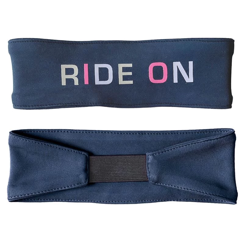 Equistar Kids' Active Rider Headband - Navy/Ride On 3 Equistar Kids' Active Rider Headband - Navy/Ride On