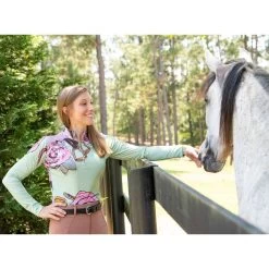 FITS Women's Kinetic Long Sleeve Shirt - Pink Roses & Tack 9 FITS Women's Kinetic Long Sleeve Shirt - Pink Roses & Tack -Equestrian Equipment 621128 800 800